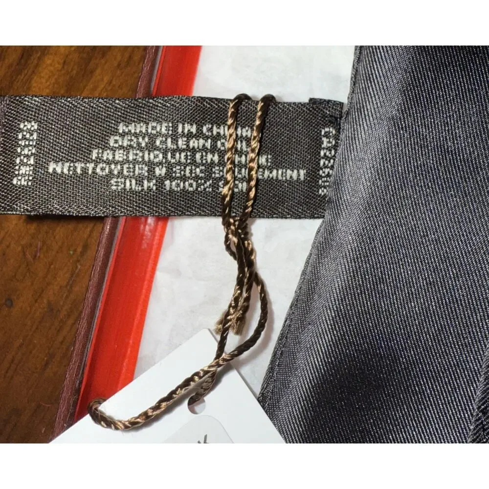 NWT Coach Hamptons Silk Skinny Scarf With Box